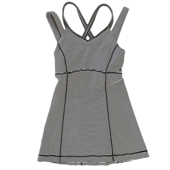 Lululemon Happy Strappy Tank, Mini Pop Stripe Black Mink Berry, Size 2 - Picture 8 of 14